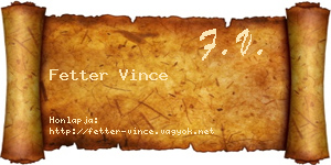 Fetter Vince névjegykártya