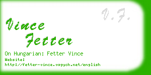 vince fetter business card